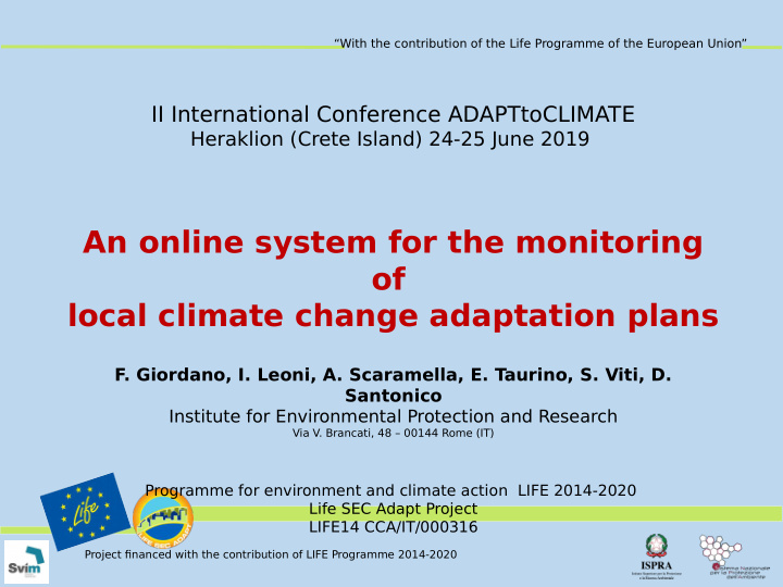an online system for the monitoring of local climate