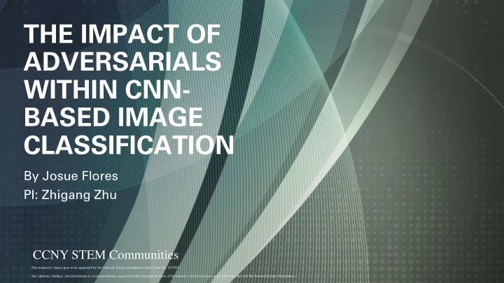 the impact of adversarials within cnn based image