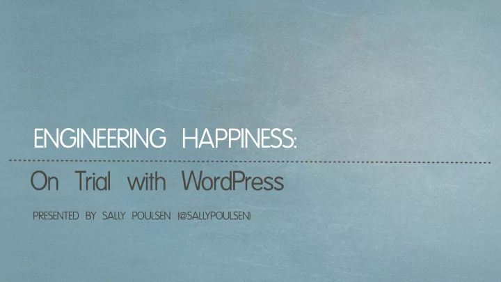 on trial with wordpress