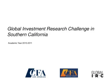 Southern California  Academic Year 2010-2011  About the CFA Institute  CFA Institute (CFAI) is the