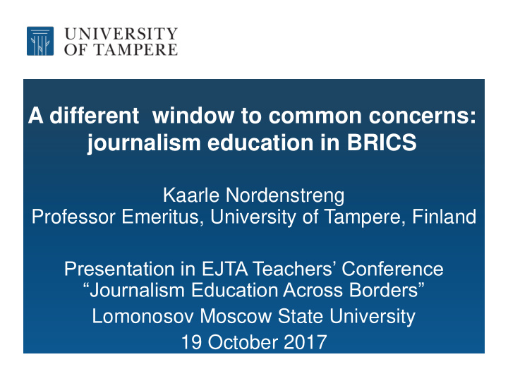 journalism education in brics