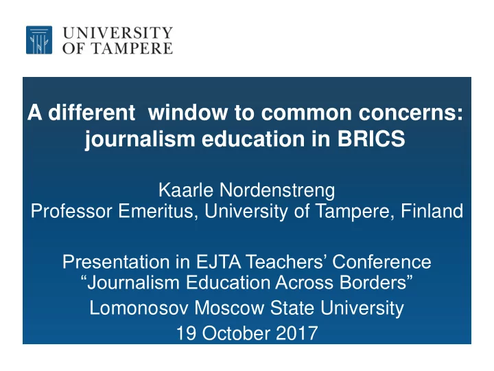 journalism education in brics