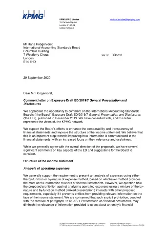 Mr Hans Hoogervorst  International Accounting Standards Board  Columbus Building  7 Westferry
