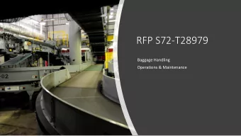 RFP S72-T28979  Baggage Handling  Operations &amp; Maintenance  Baggage Handling  Operations &amp;