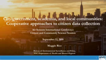 City government, academia, and local communities:  Cooperative approaches to citizen data