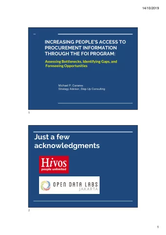 Just a few  acknowledgments  2  1  14/10/2019  What is this research  about?  3  Questions we would