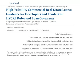 Presenting a 90-Minute Encore Presentation of the Webinar with Live, Interactive Q&amp;A