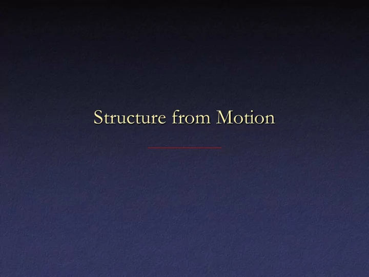 structure from motion