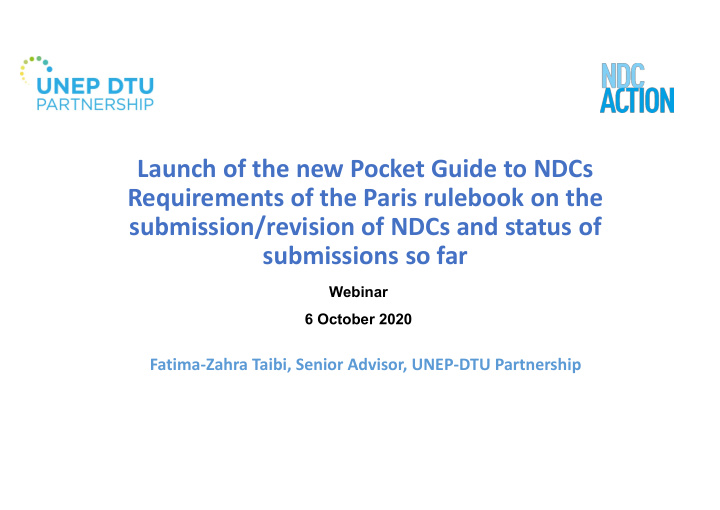 launch of the new pocket guide to ndcs requirements of