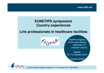EUNETIPS symposium  Country experiences  Link professionals in healthcare facilities  Twelfth