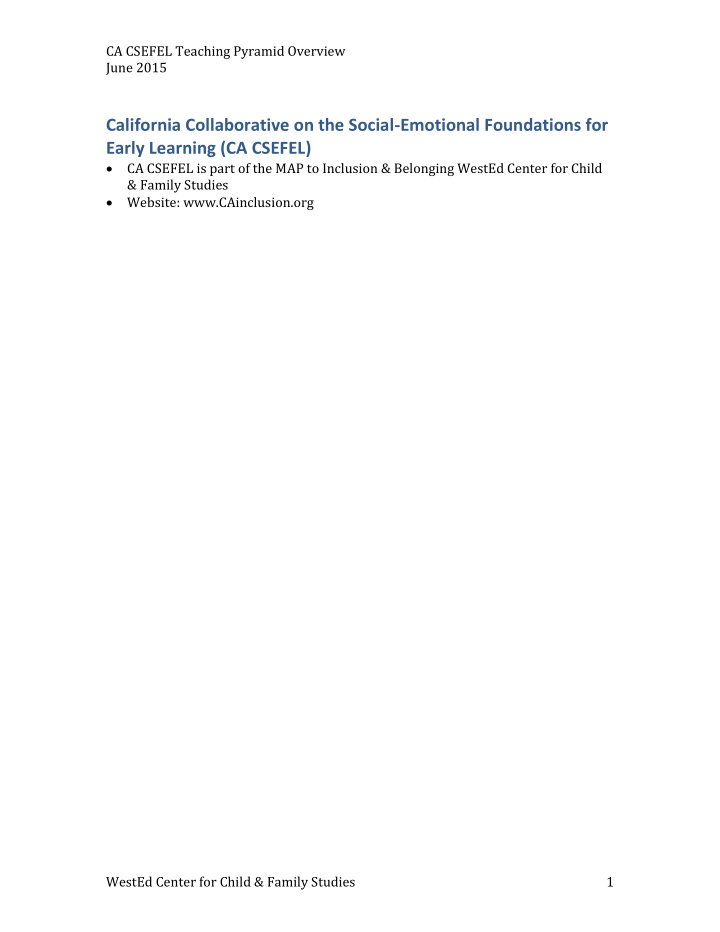 california collaborative on the social emotional