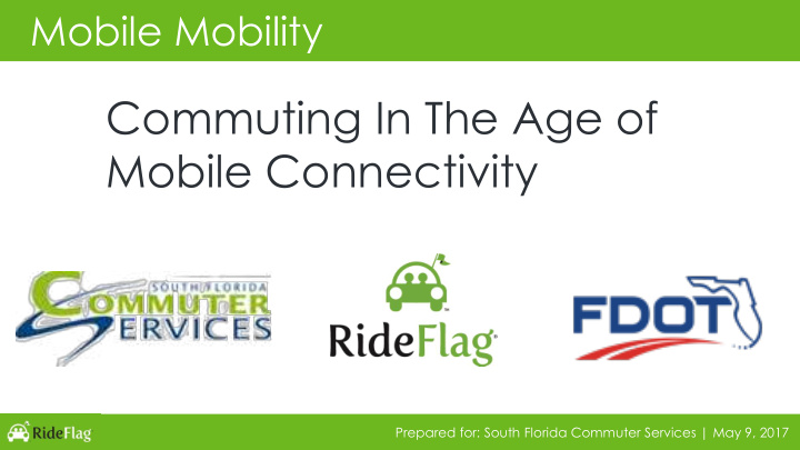 commuting in the age of mobile connectivity