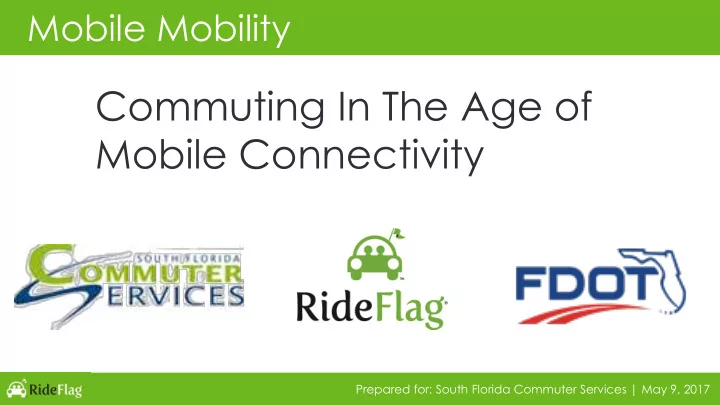 commuting in the age of mobile connectivity