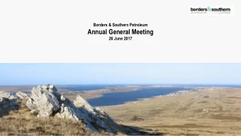 Annual General Meeting  26 June 2017  Important Notice  These presentation materials do not
