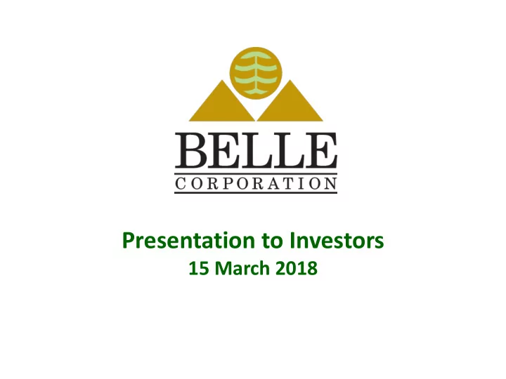presentation to investors