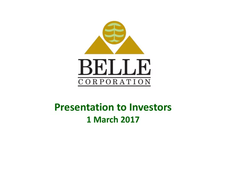 presentation to investors