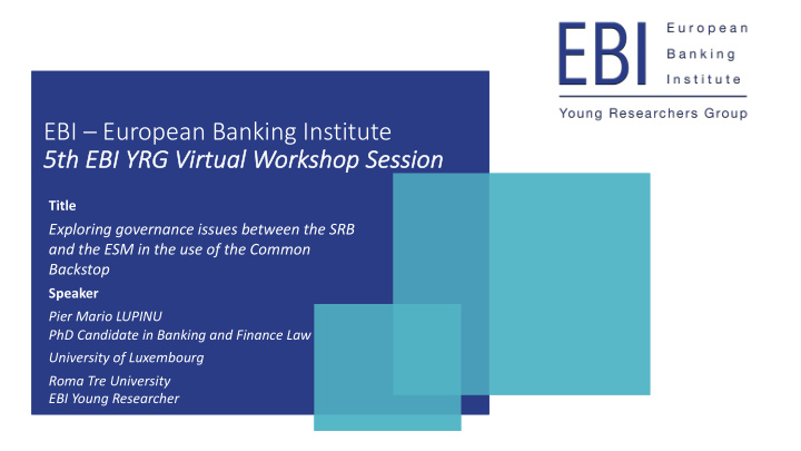 ebi european banking institute