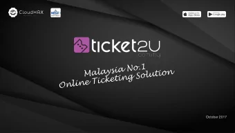 October 2017  Leave Your Ticket Sales To The Professionals  Sit back and relax. Let us handle all