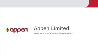 Appen Limited  2018 Full Year Results Presentation  The forward looking statements included in