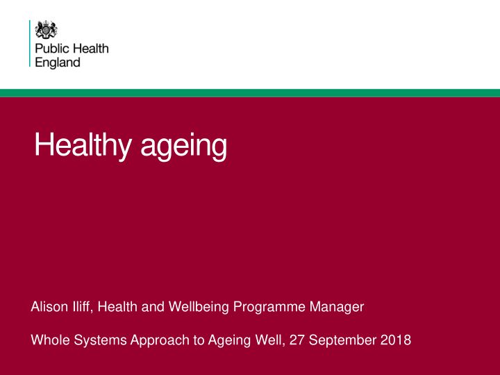 healthy ageing