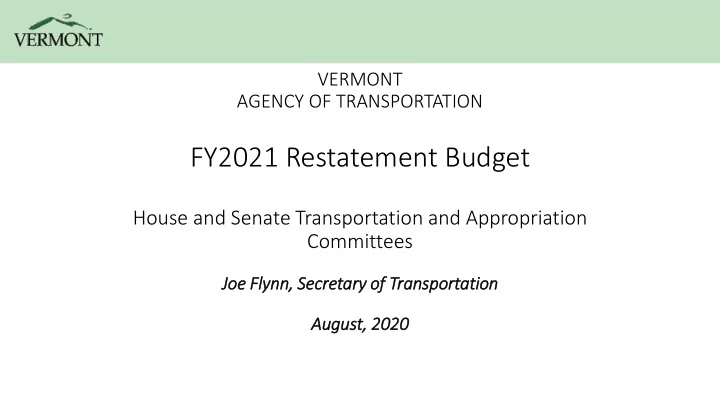 fy2021 restatement budget
