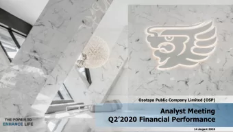 Q22020 Financial Performance  14 August 2020  Disclaimer Statements included or incorporated in