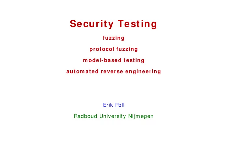 security testing