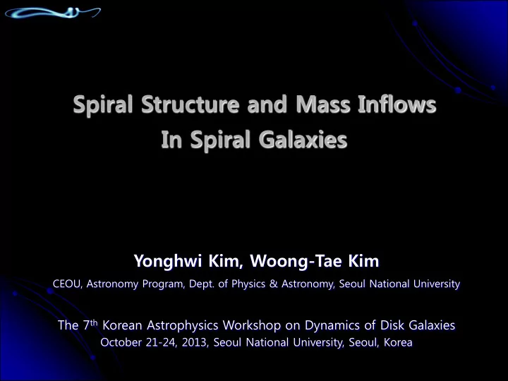 spiral structure and mass inflows in spiral galaxies