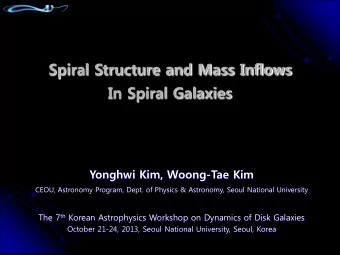 Spiral Structure and Mass Inflows  In Spiral Galaxies Yonghwi Kim, Woong-Tae Kim  CEOU, Astronomy