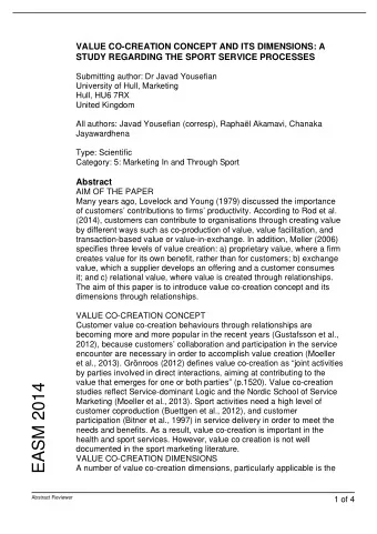 EASM 2014  studies reflect Service-dominant Logic and the Nordic School of Service  Marketing