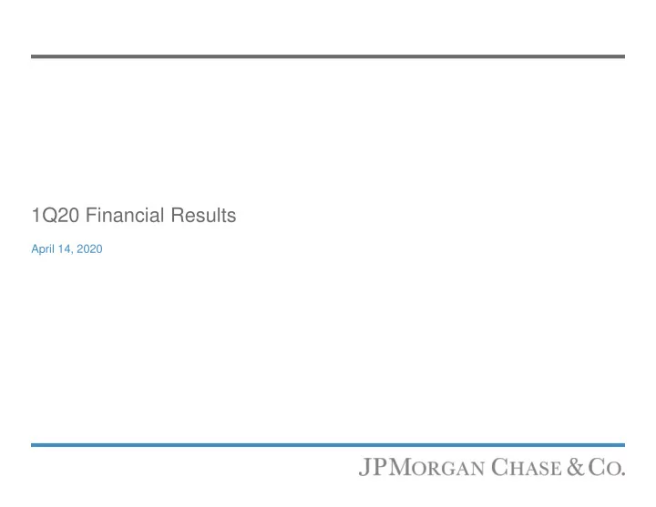 1q20 financial results