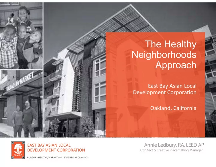 the healthy neighborhoods approach