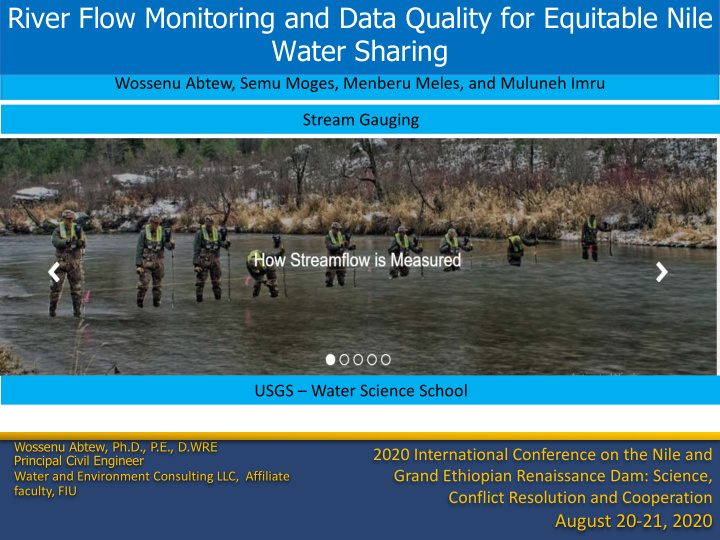 river flow monitoring and data quality for equitable nile