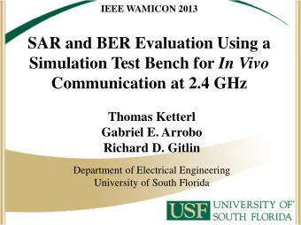 Simulation Test Bench for In Vivo  Communication at 2.4 GHz  Thomas Ketterl  Gabriel E. Arrobo