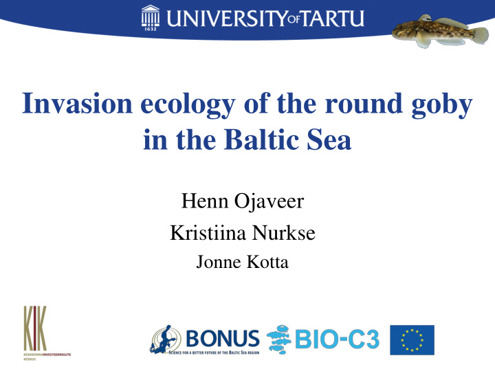 invasion ecology of the round goby