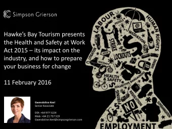 Act 2015  its impact on the  industry, and how to prepare  your business for change  11 February