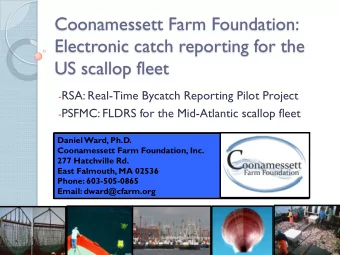 Coonamessett Farm Foundation:  Electronic catch reporting for the  US scallop fleet - RSA: