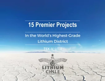 15 Premier Projects  Disclaimer  Inve  vestment  Highlights  High-Grade Lithium, Premier Locations,