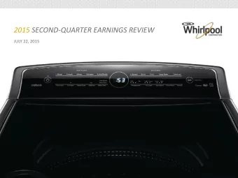2015 SECOND-QUARTER EARNINGS REVIEW  JULY 22, 2015 Whirlpool Corporation  WHIRLPOOL CORPORATION