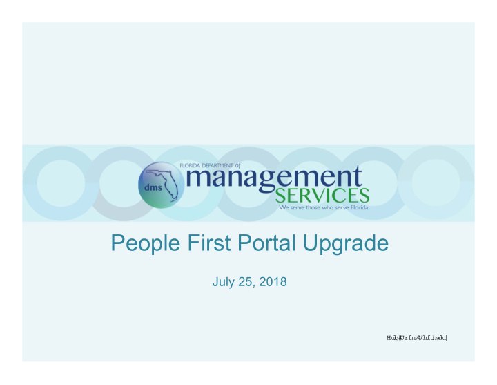 people first portal upgrade