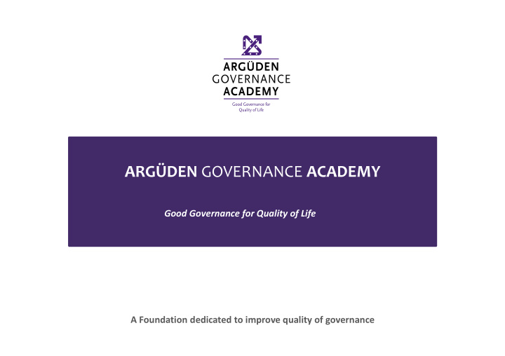 arg den governance academy