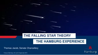THE FALLING STAR THEORY  THE HAMBURG EXPERIENCE  Thomas Jacob, Senate Chancellery  Fehmarn Belt