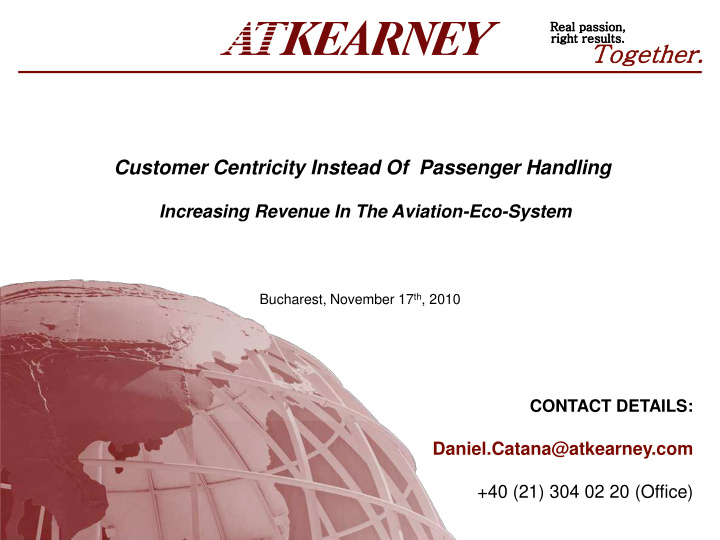 customer centricity instead of passenger handling