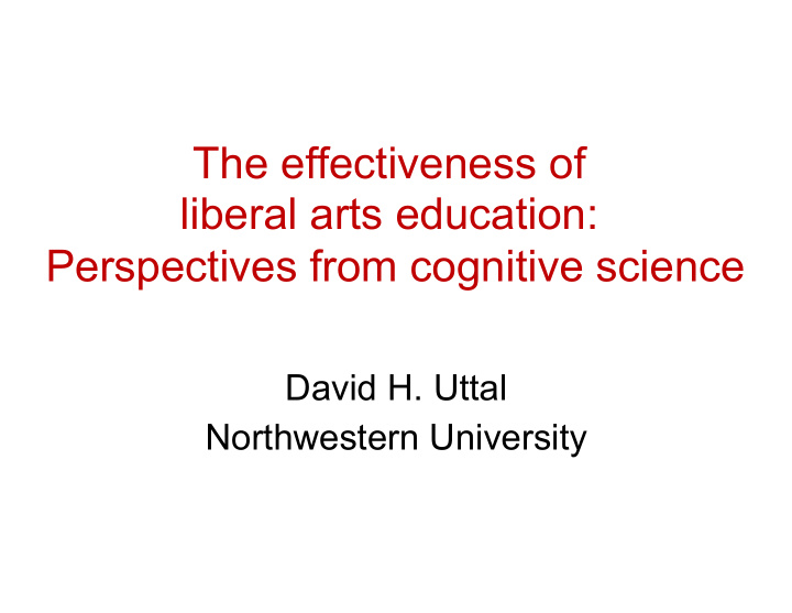 the effectiveness of liberal arts education perspectives
