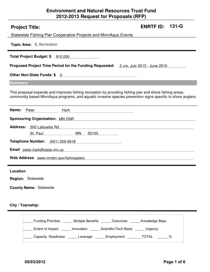 environment and natural resources trust fund 2012 2013