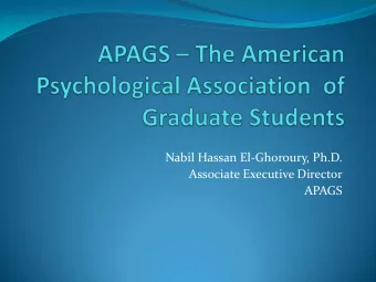 APAGS  Three Unique Characteristics  Finances are tight  68% graduate with some debt  22%