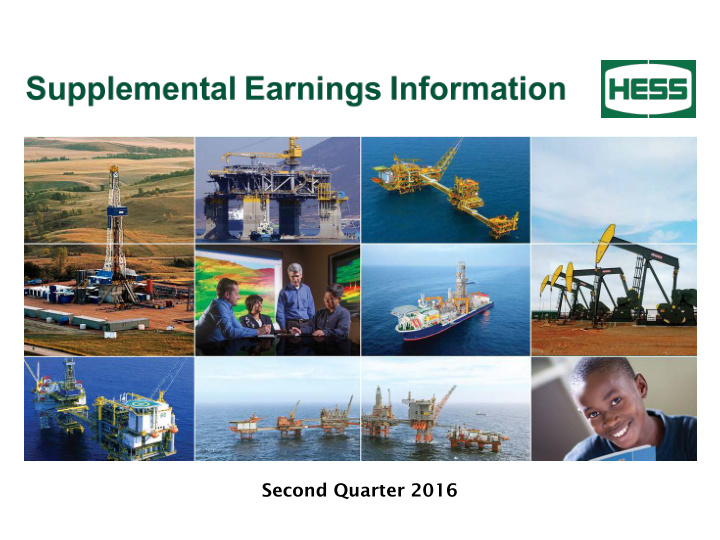 second quarter 2016 operating results