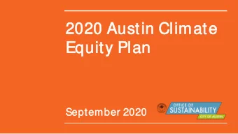 20  2020  20 Austin C  Climate  Eq  Equity P  Plan  Sep  eptem  ember  er 20  2020  20  Summa