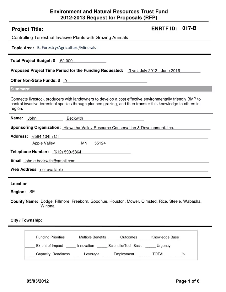 environment and natural resources trust fund 2012 2013