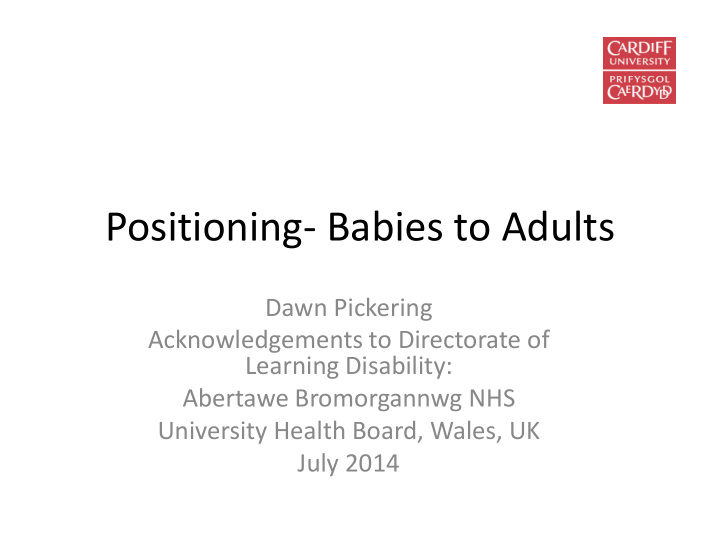positioning babies to adults